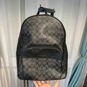 Coach Signature Logo Canvas Backpack